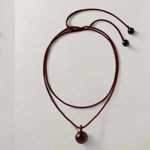 ANNIKA INEZ glass and cord necklace